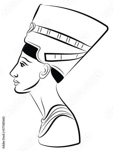 Egyptian Queen face, ancient goddess portrait, Egypt woman Mythology character