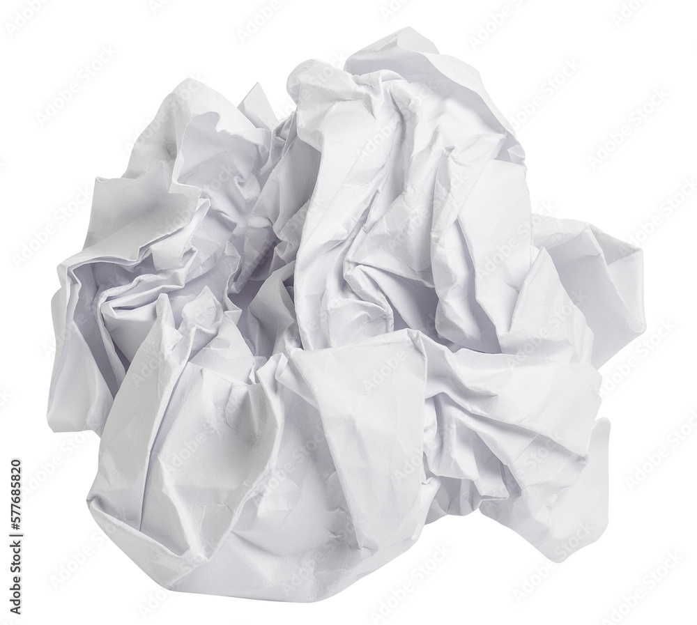Crumpled paper ball, cut out Crumpled paper ball, cut out