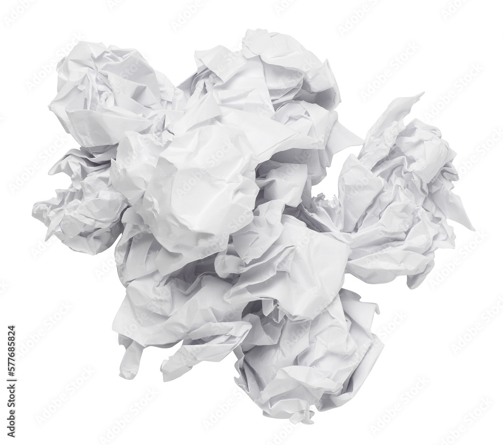 Crumpled paper ball, cut out Crumpled paper ball, cut out