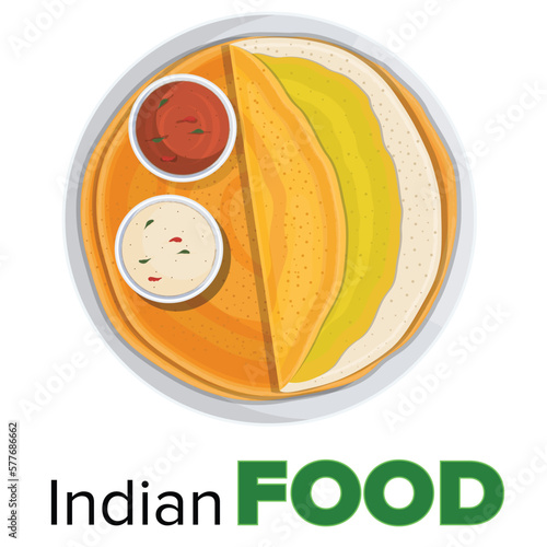 Indian Food Illustration, south Indian food idli vada, dosa