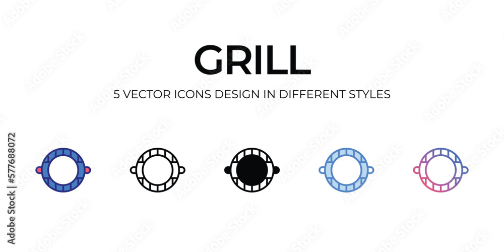 grill Icon Design in Five style with Editable Stroke. Line, Solid, Flat Line, Duo Tone Color, and Color Gradient Line. Suitable for Web Page, Mobile App, UI, UX and GUI design. grill Icon Design in Five style with Editable Stroke. Line, Solid, Flat Line, Duo Tone Color, and Color Gradient Line. Suitable for Web Page, Mobile App, UI, UX and GUI design.