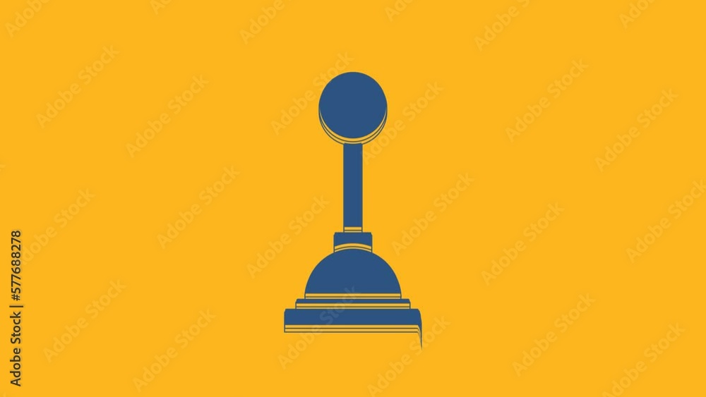 Blue Gear shifter icon isolated on orange background. Manual transmission icon. 4K Video motion graphic animation Blue Gear shifter icon isolated on orange background. Manual transmission icon. 4K Video motion graphic animation
