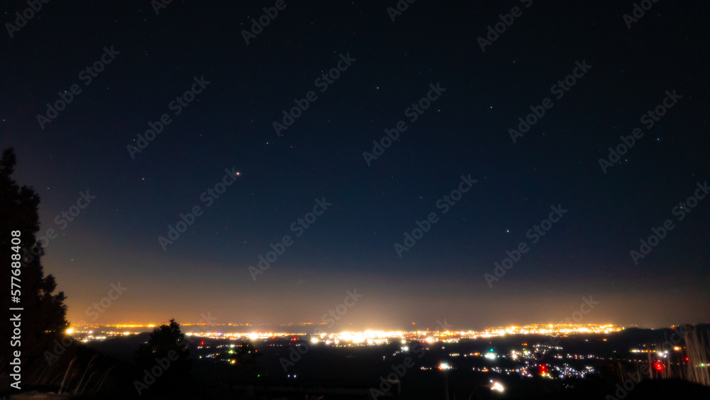 夜景と星空 夜景と星空