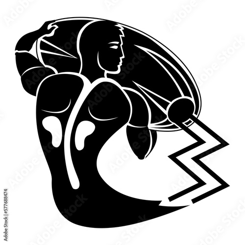 Aquarius zodiac sign in minimalism