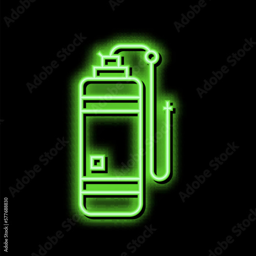 anesthesia gas cylinder neon glow icon illustration