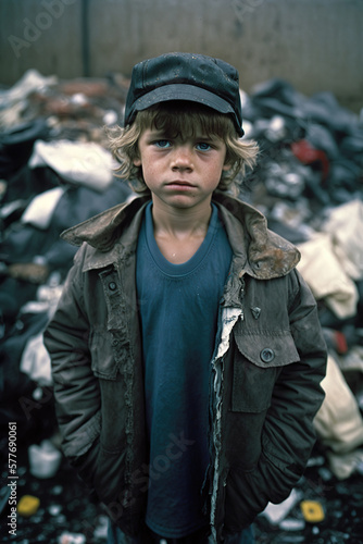 Boy in Garbage Dump: Environmental Issues and WasteBoy in Garbage Dump: Environmental Issues and Waste © daniossorio