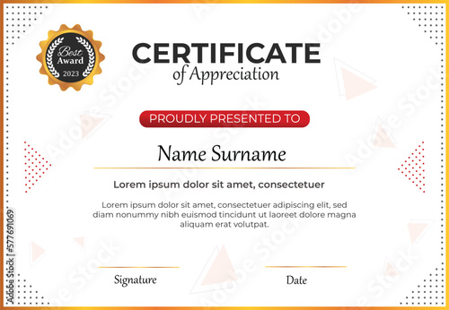 Premium certificate design template