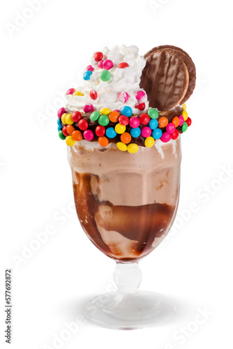 Delicious Cup of Ice Cream Stuffed and Decorated