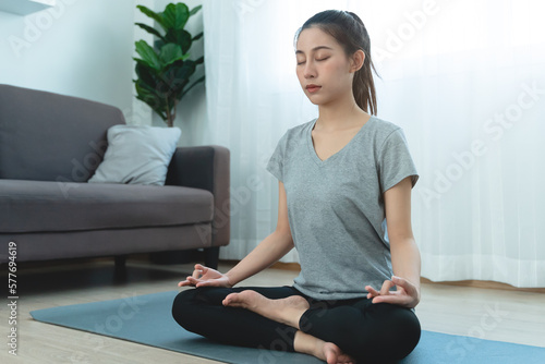 Women doing meditation to practice concentration