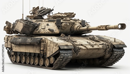 Post apocalypse military cat, tank, transport with weapon, wasteland armored off road machine