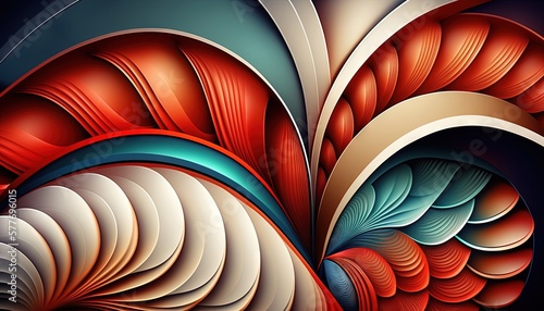  a computer generated image of a red  white  and blue swirl.  generative ai