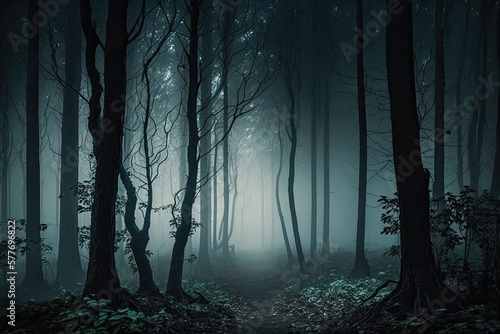 Forest in the fog background
