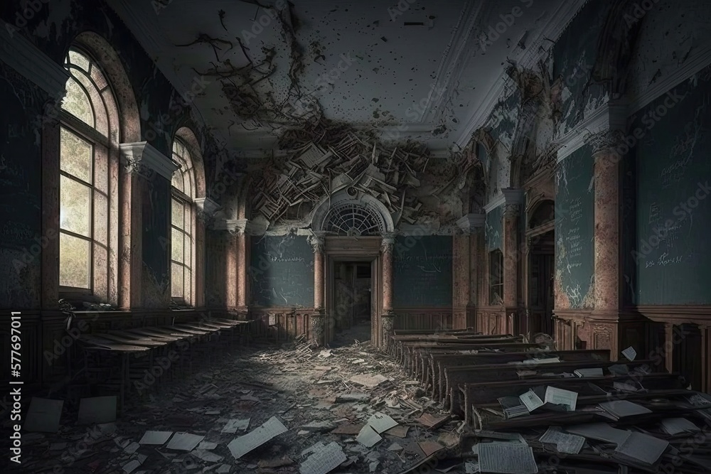 Old abondoned school background Old abondoned school background