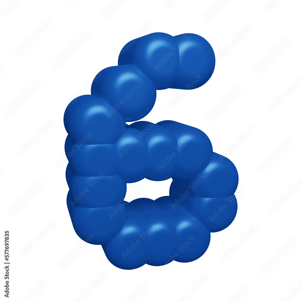 Blue number 6 in 3d rendering for math, business and education concept.
Blue number 6 in 3d rendering for math, business and education concept.