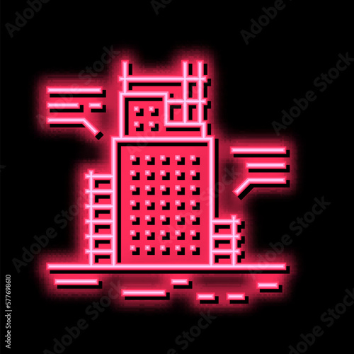 building engineering neon glow icon illustration