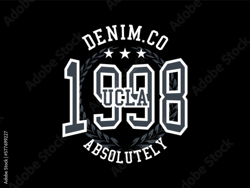 ucla varsity, design t-shirt streetwear clothing, vector typography, perfect for modern apparel photo
