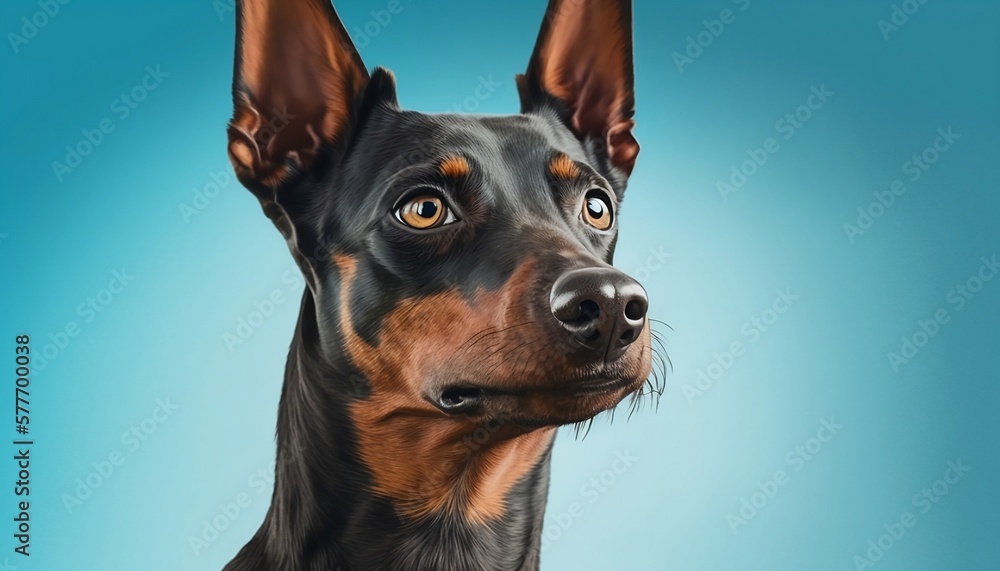 portrait of a pinscher isolated - generative ai