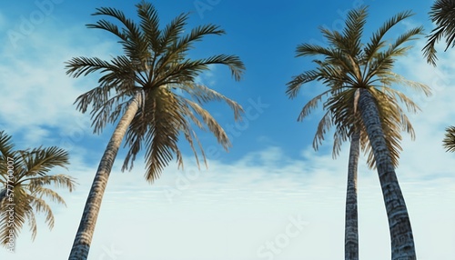 palm trees on the beach - generative ai