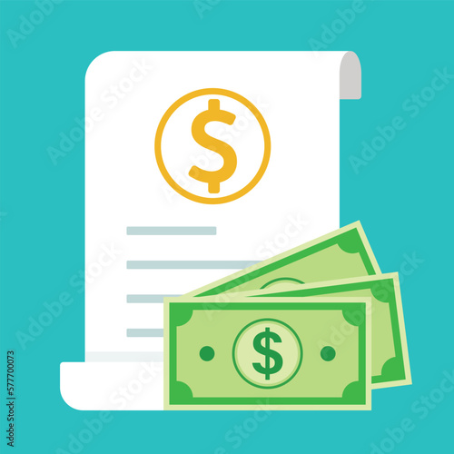 Bill and Invoice Icon For Finance and Web Icon in Animated Cartoon Vector Illustration