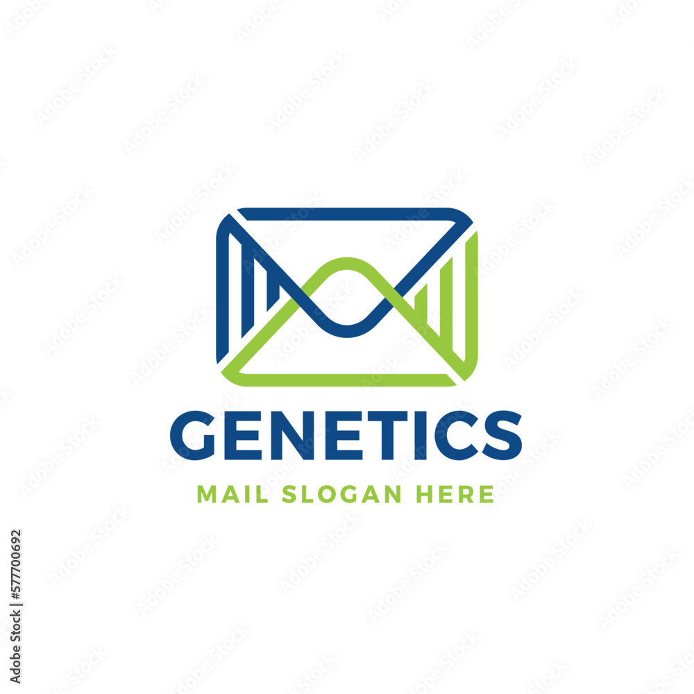 DNA Mail Logo Vector Icon Illustration DNA Mail Logo Vector Icon Illustration