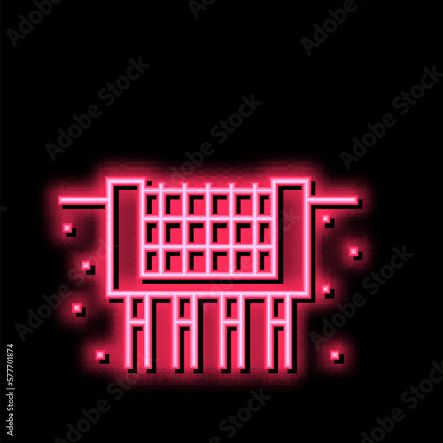 footing reinforcement neon glow icon illustration