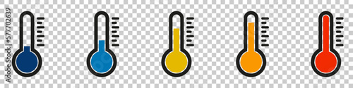 Vector set thermometer showing the temperature. vector illustration eps 10