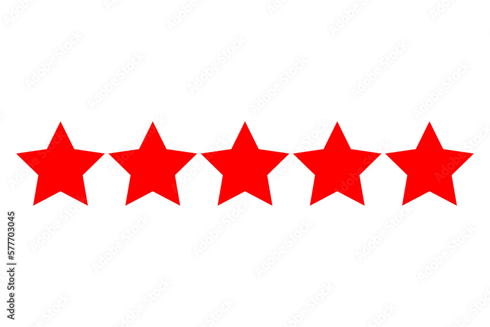 Fototapeta premium red rating star design transparent background
