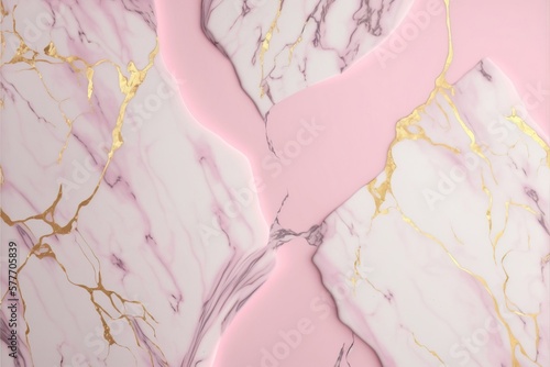 Wallpaper Mural luxurious pink and golden granite marble texture banner design generative ai Torontodigital.ca