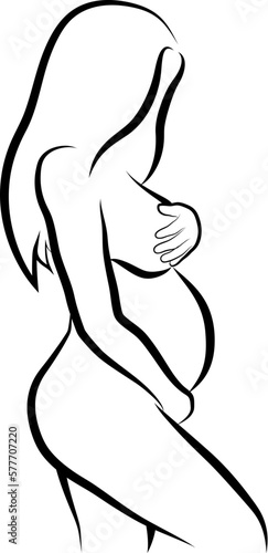 sketch of pregnant woman