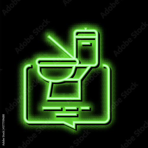 toilet use homecare service neon glow icon illustration