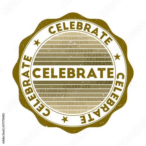 Grunge word round stamp with texture in Alligator color theme. Vintage style geometric celebrate seal with gradient stripes. Cool vector illustration.