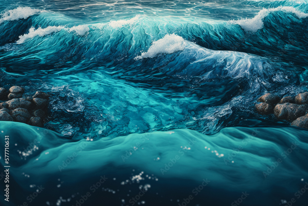 blue sea water texture, generative ai