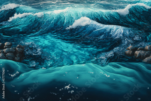 blue sea water texture  generative ai