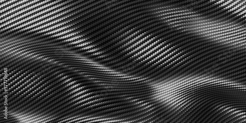 Wallpaper Mural Black kevlar texture carbon fiber streaked fabric background striped wavy 3D illustration Torontodigital.ca