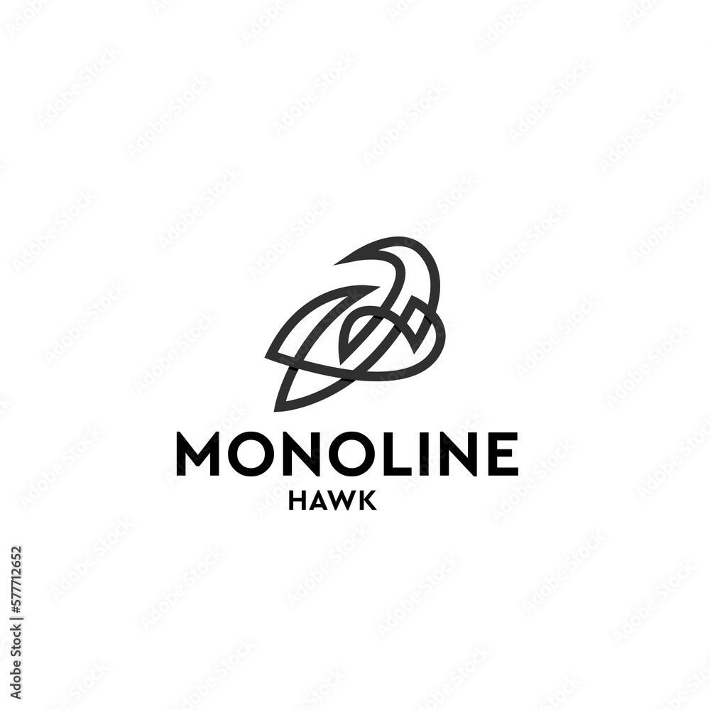 monoline hawk logo design inspiration