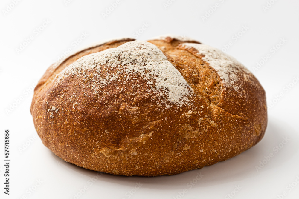 Campagne bread on a white background Campagne bread on a white background