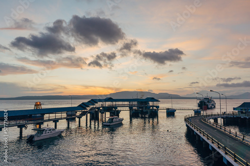 Beautiful sunrise from Ketapang harbor, Banyuwangi, Indonesia © Galih Yoga