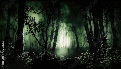 night forest landscape