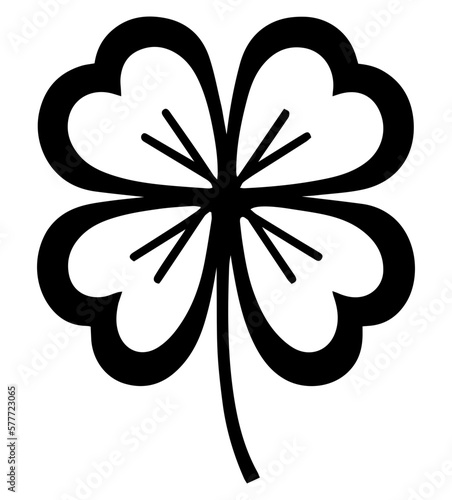 Shamrock four-leaf clover icon elements
