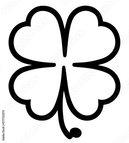 Shamrock four-leaf clover icon elements