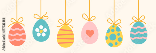 Vector hand drawn silhouette of Easter eggs in a doodle style