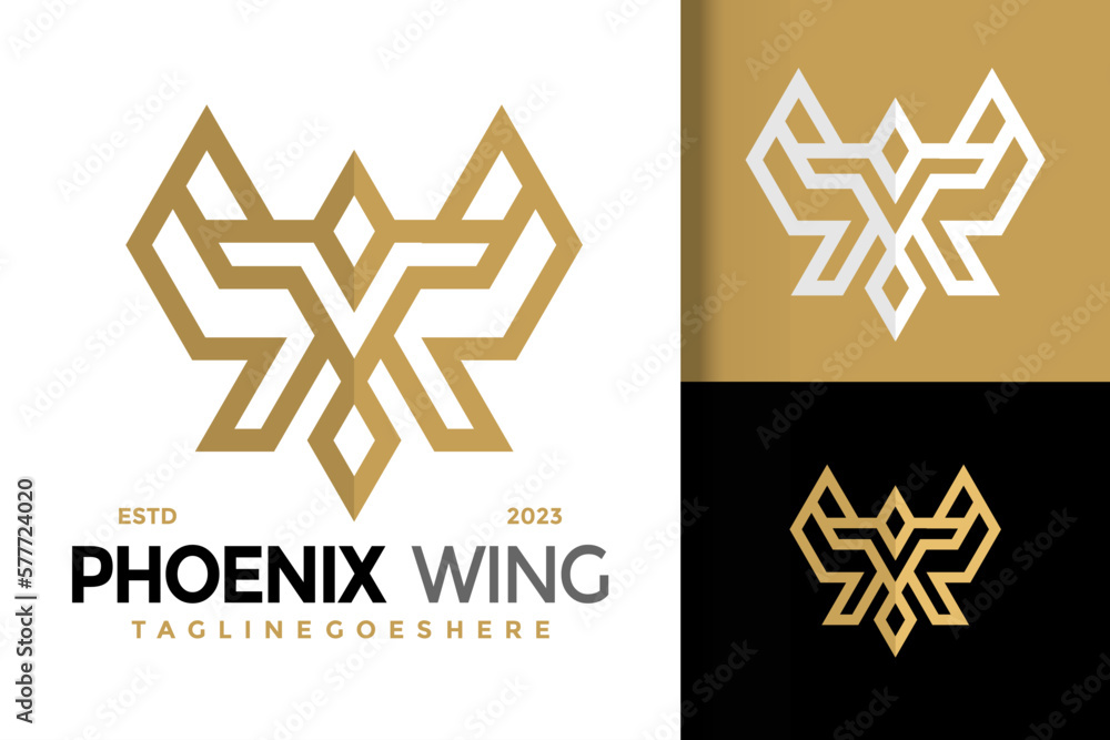 Letter A phoenix wings logo vector icon illustration Letter A phoenix wings logo vector icon illustration
