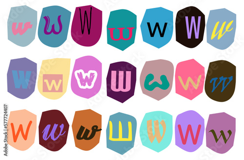 Alphabet w - Ransom note Animation paper cut on green screen