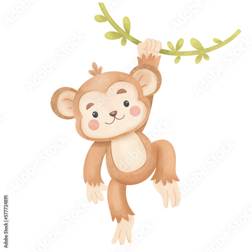 Cute animal monkey illustration