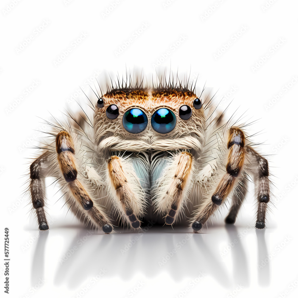 Tarantula 3D Isolated on White Backgrounds. Generative AI Tarantula 3D Isolated on White Backgrounds. Generative AI