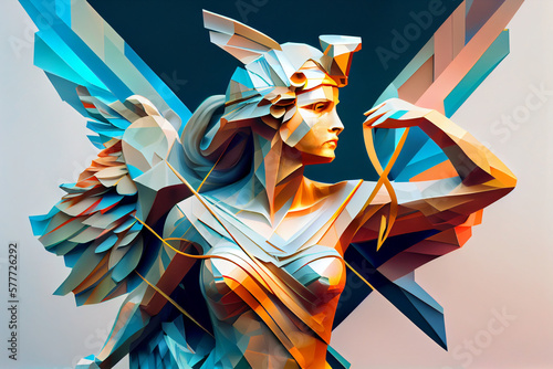 Obraz na plátně Beautiful abstract Olympian God Athena background