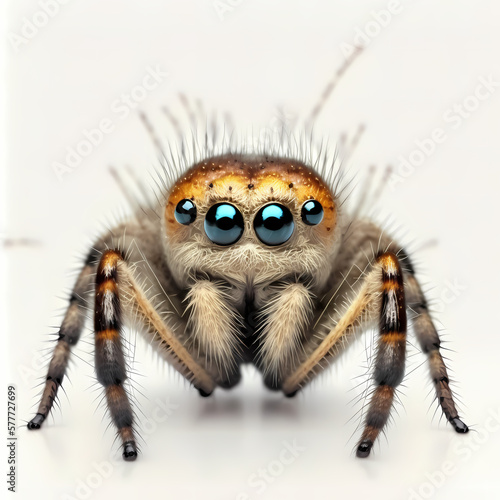 spider on a white background. Generative AI