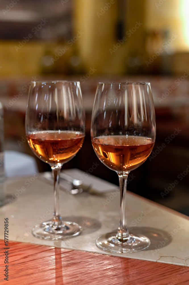Tasting of Anjou wine, rose d'anjou produced in Loire Valley wine region of France near the city of Angers Tasting of Anjou wine, rose d'anjou produced in Loire Valley wine region of France near the city of Angers