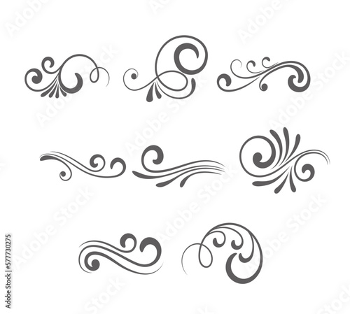 set of swirls on a white background