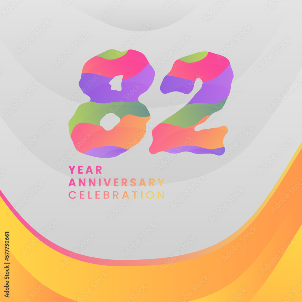 82 Years Annyversary Celebration. Abstract numbers with colorful templates. eps 10. 82 Years Annyversary Celebration. Abstract numbers with colorful templates. eps 10.